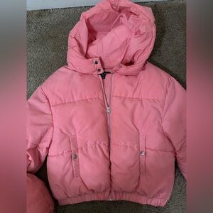 Pink puffer jacket